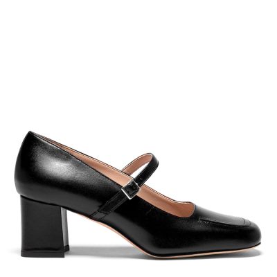 Corona, dƩcolletƩ donna in pelle di vitello nero - Cavallini