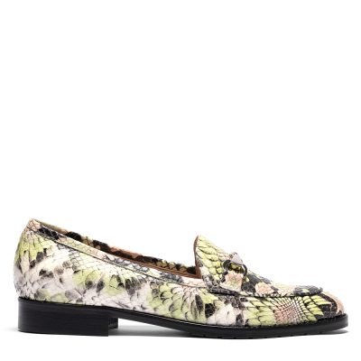 Mafric, mocassini donna in pelle stampa pitone multicolor - Cavallini