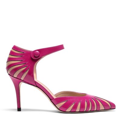 Adara, dƩcolletƩ donna in pelle di vitello fucsia con tacco 8,5 cm - Cavallini