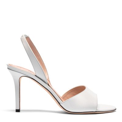 Muliphen, sandali donna in pelle di vitello avorio con tacco 9 cm - Cavallini