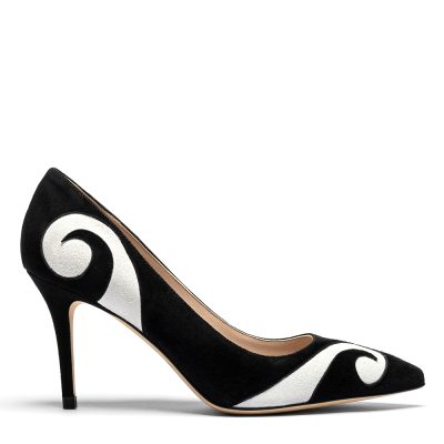 Gertrudis, dƩcolletƩ donna in camoscio nero nero - Cavallini
