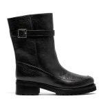 Demetra, anfibi donna in pelle di vitello nero con tacco 4 cm - Cavallini