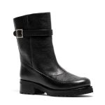 Demetra, anfibi donna in pelle di vitello nero con tacco 4 cm - Cavallini