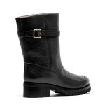 Demetra, anfibi donna in pelle di vitello nero con tacco 4 cm - Cavallini