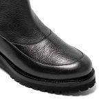 Demetra, anfibi donna in pelle di vitello nero con tacco 4 cm - Cavallini
