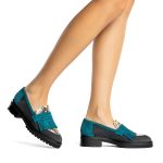 Maia, mocassini donna in pelle di camoscio nero con tacco 4,5 cm - Cavallini