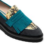 Maia, mocassini donna in pelle di camoscio nero con tacco 4,5 cm - Cavallini
