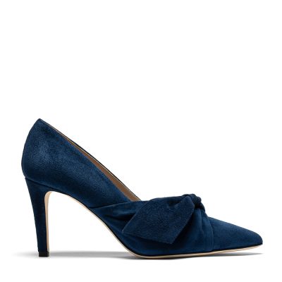 Andalusite, dƩcolletƩ donna in pelle di camoscio blu notte con tacco 8,5 cm - Cavallini