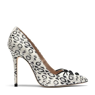 Corniola, dƩcolletƩ donna in pelle stampa pitone nero con tacco 10,5 cm - Cavallini