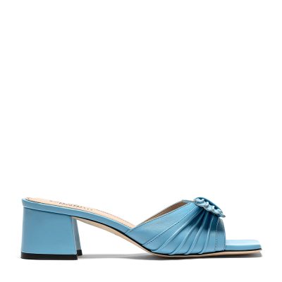Realgar, sandali donna in pelle di vitello azzurro con tacco 5 cm - Cavallini