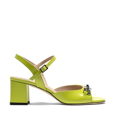 Sodalite, sandali donna in pelle di vitello verde con tacco 6,5 cm - Cavallini