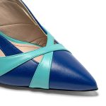 Azzurrite, décolleté donna in pelle di vitello blu con tacco 10,5 cm - Cavallini